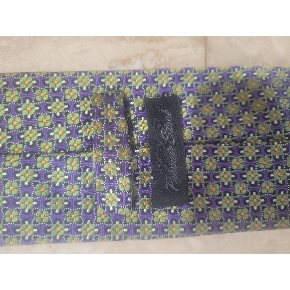 Purple And Green Patterned Private Stock Tie